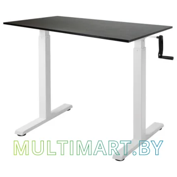 Стол для работы стоя ErgoSmart Manual Desk Compact 1380x800x18 мм (дуб мореный/белый)